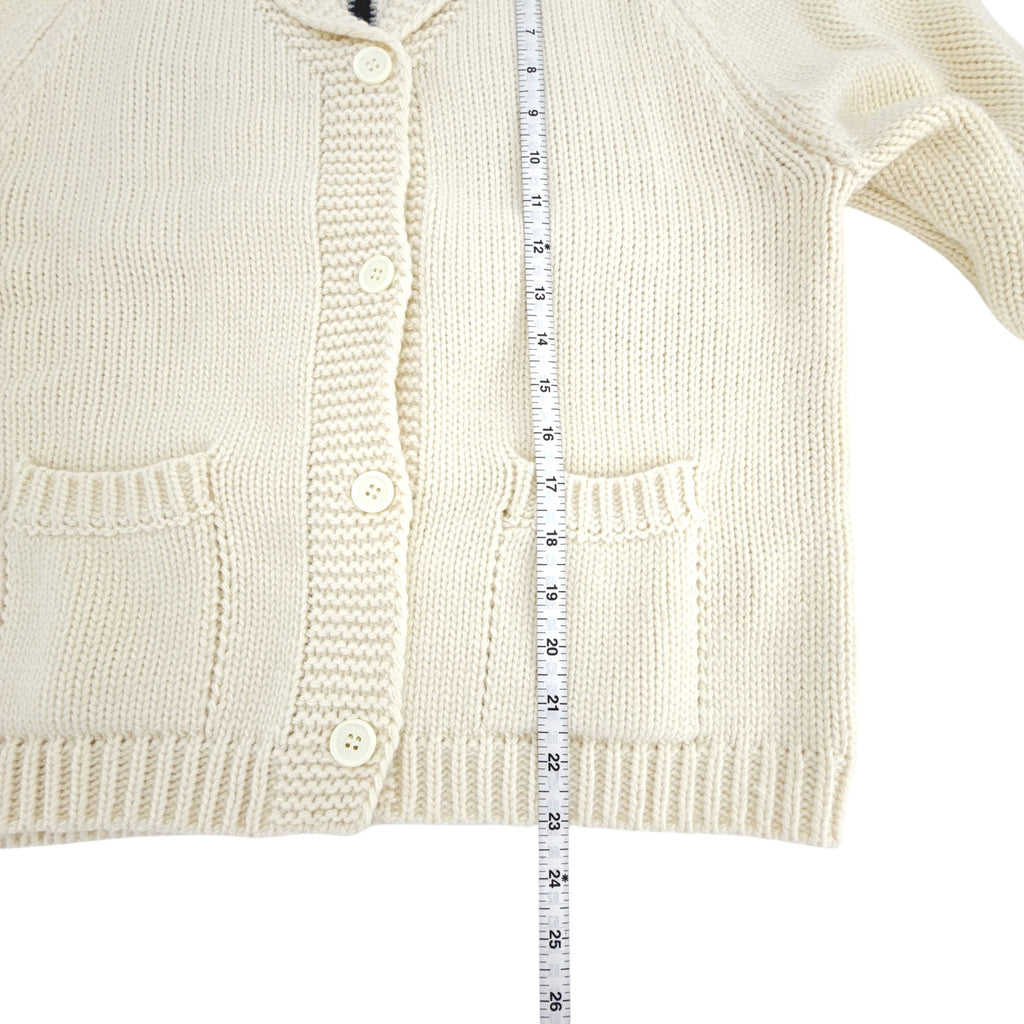 PINK PINEAPPLE Flag Varsity Cardigan in Ivory XS/S Pink Pineapple