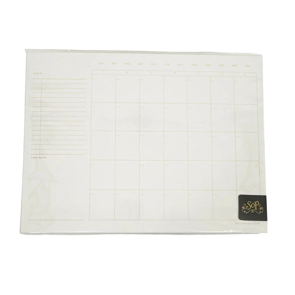 SMITTEN on PAPER Open Dated Desk Calendar in White - flyKAMP
