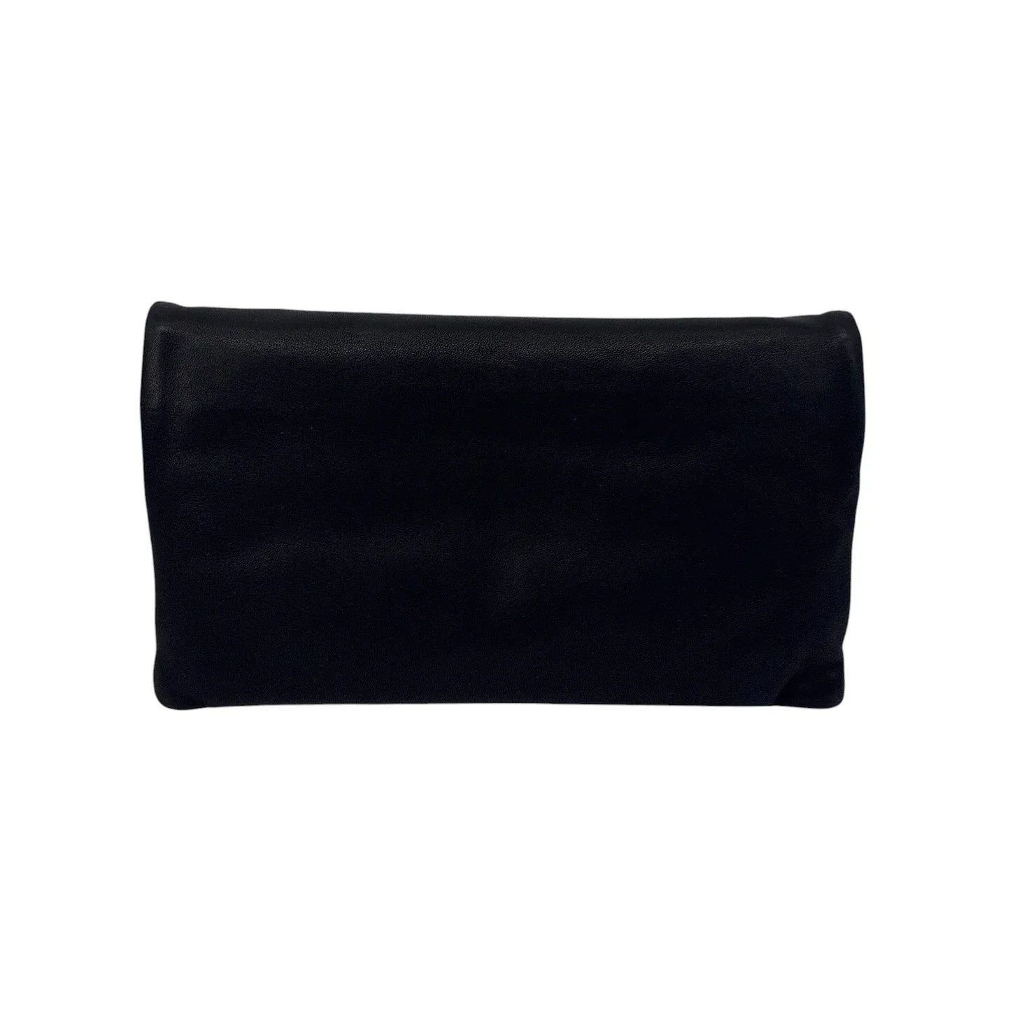 ANN TAYLOR Nappa Leather Foldover Clutch Bag in Black - flyKAMP