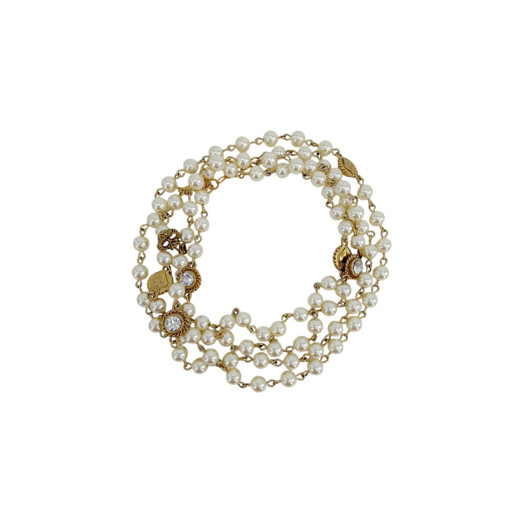 VIRGINS SAINTS & ANGELS VSA Wrap 6mm Pearl Cream & Gold Virgins Saints & Angels