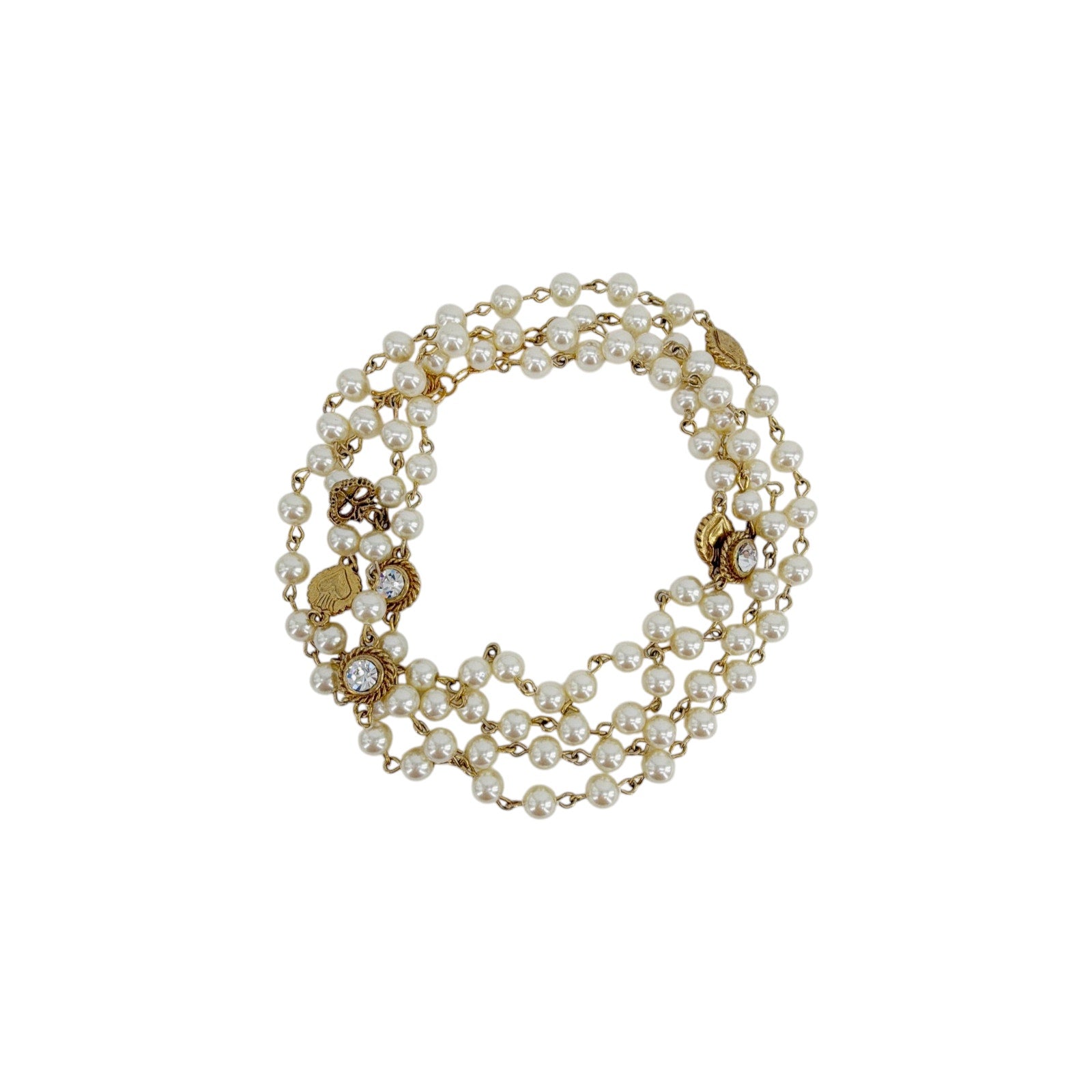 VIRGINS SAINTS & ANGELS VSA Wrap 6mm Pearl Cream & Gold Virgins Saints & Angels