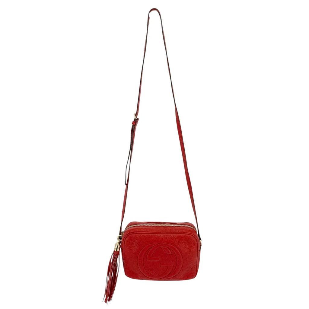 GUCCI Soho Disco Leather Bag in Red - flyKAMP