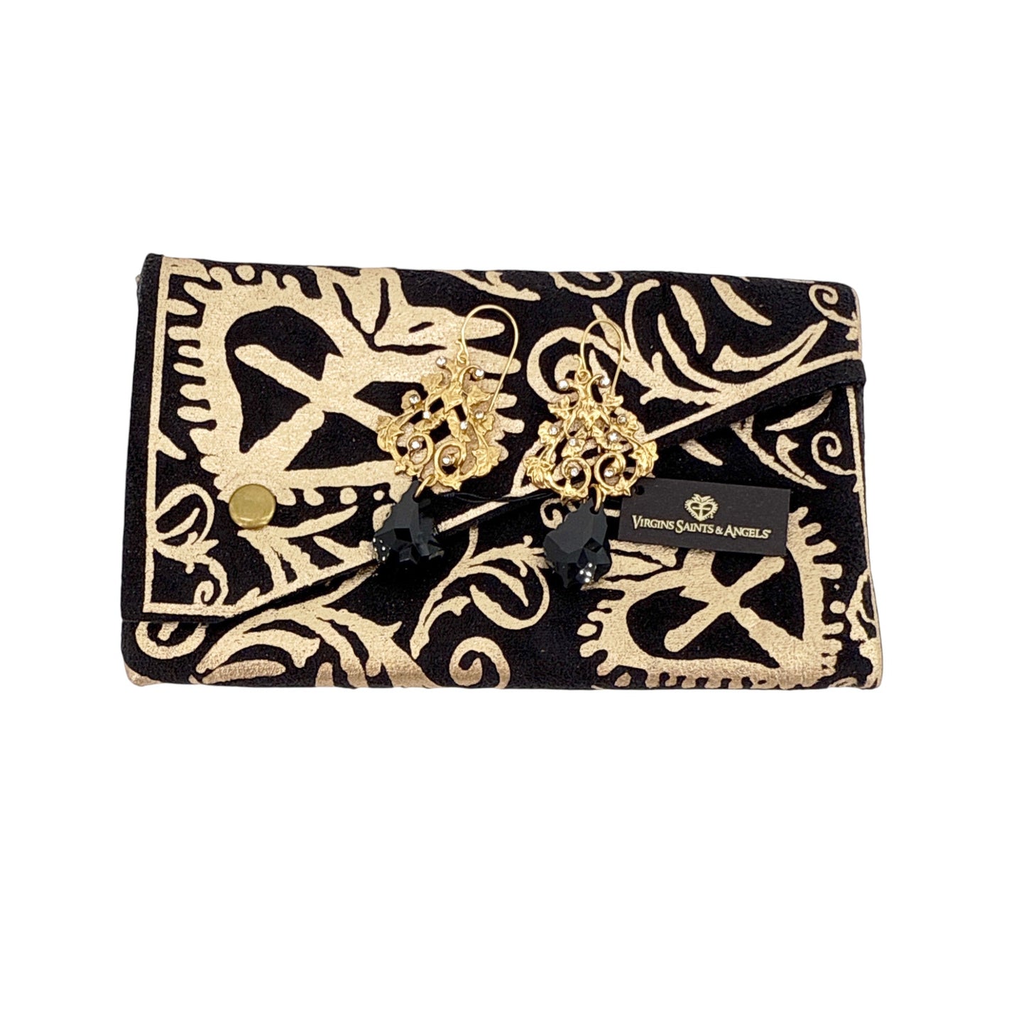 VIRGINS SAINTS & ANGELS VSA Vine Drop Earrings in Gold & Jet