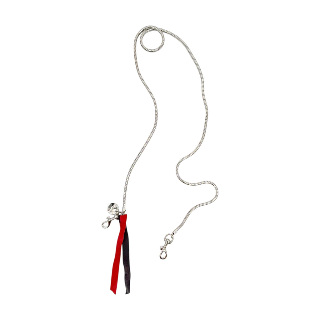 CLARE V. Snake Chain Crossbody Strap in Silver Clare V.