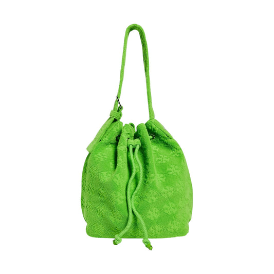 TORY BURCH T Monogram Oversized Bucket Bag in Monster