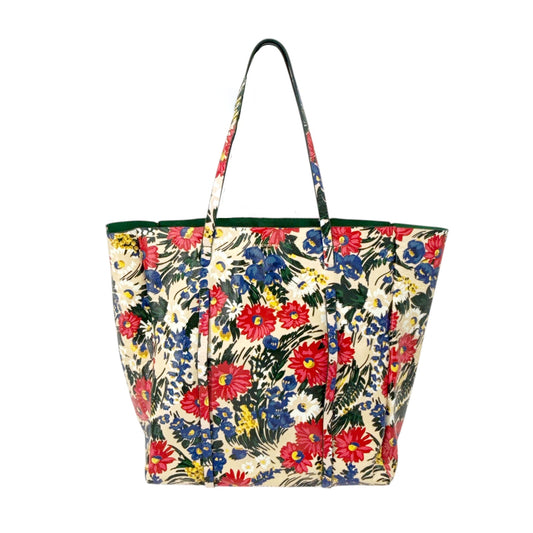 BALENCIAGA Everyday Floral Leather Tote Bag