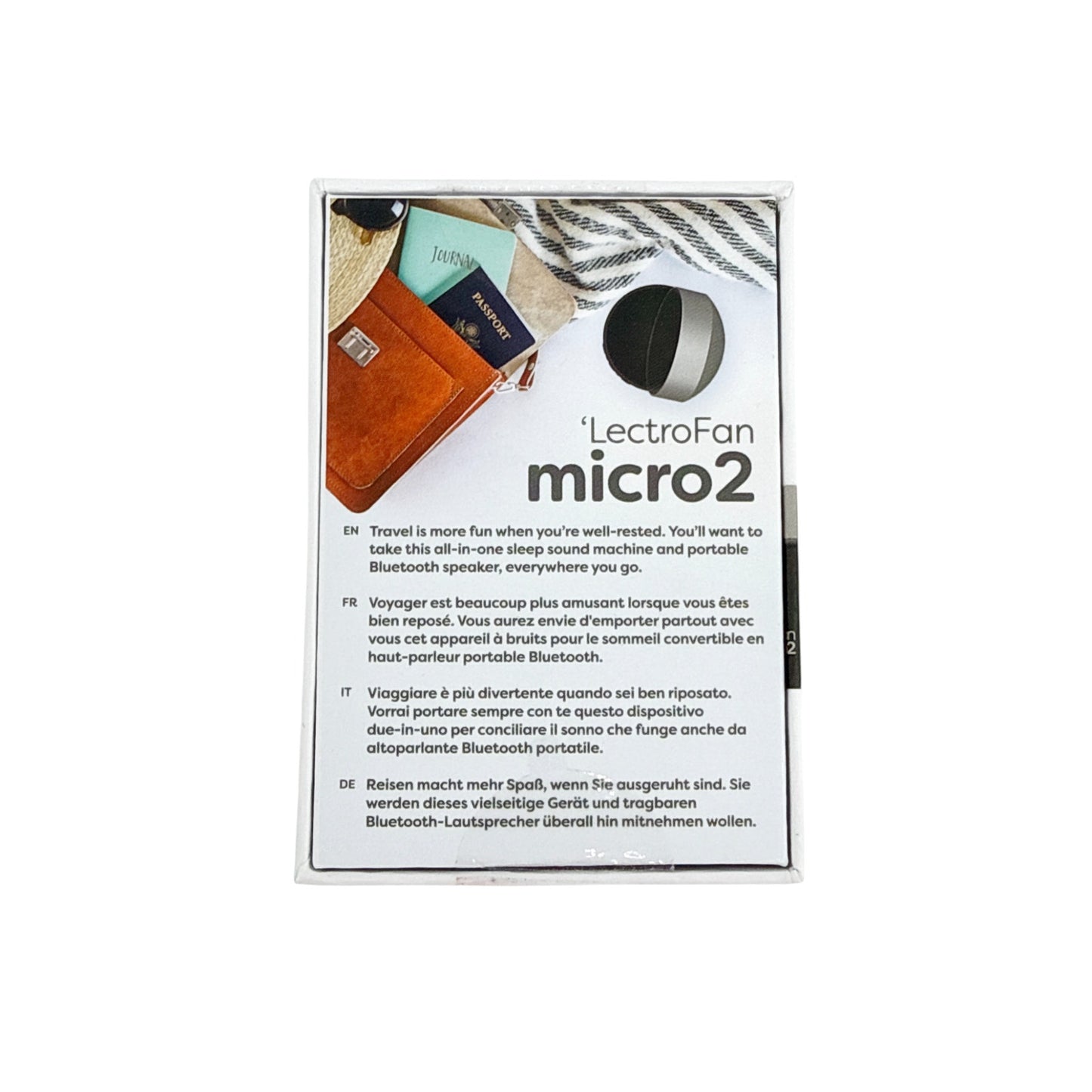 LECTROFAN Micro2 Portable Bluetooth Speaker Sound Machine & Carrying Case