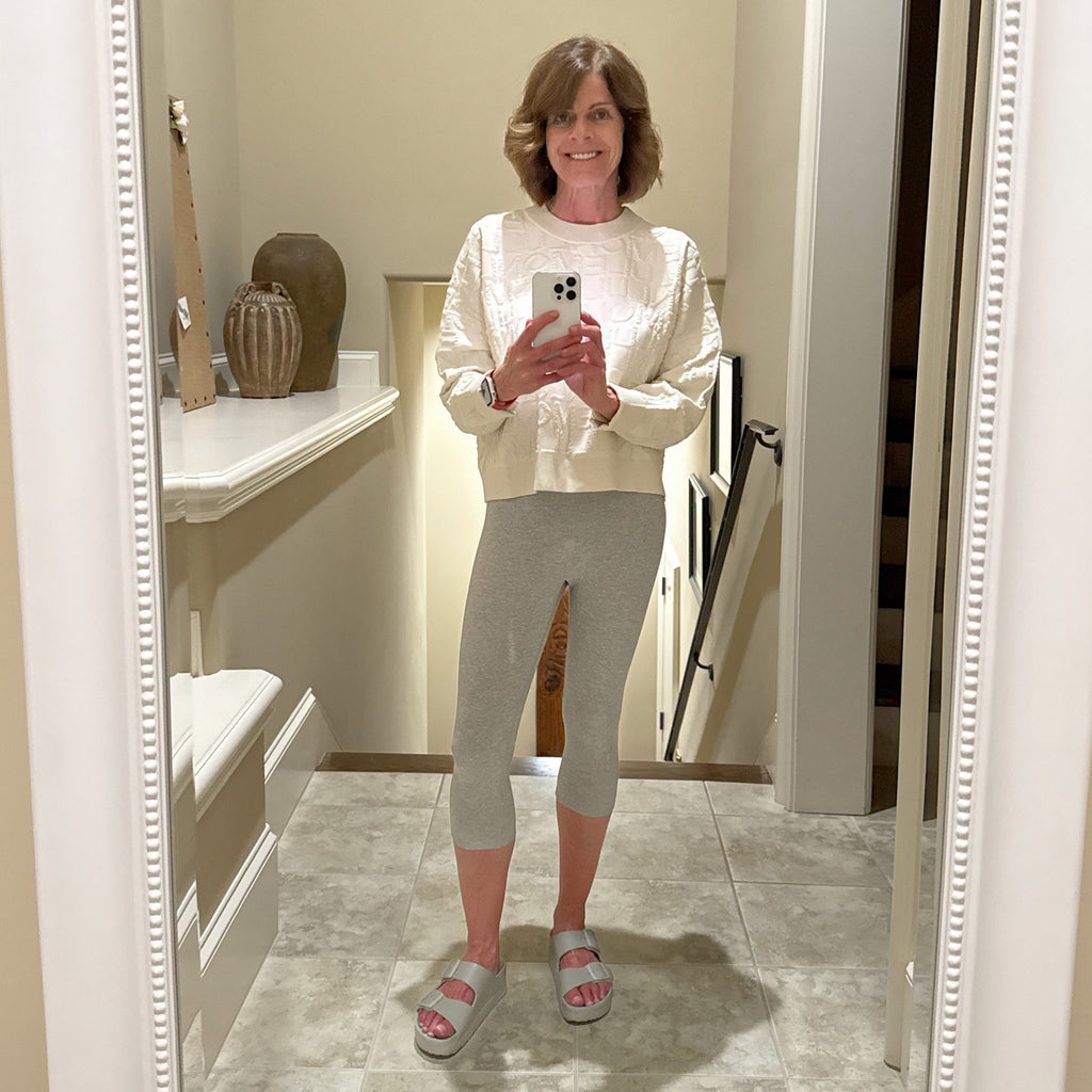LULULEMON Cotton Blend Jacquard Crewneck Sweater in Light Ivory S Lululemon
