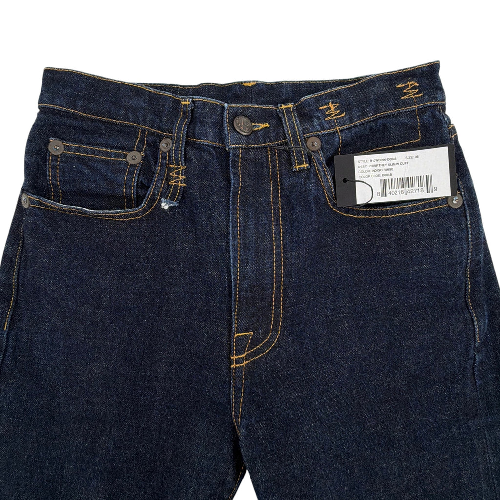 R13 Courtney Slim with Cuff in Indigo Rinse 25 R13