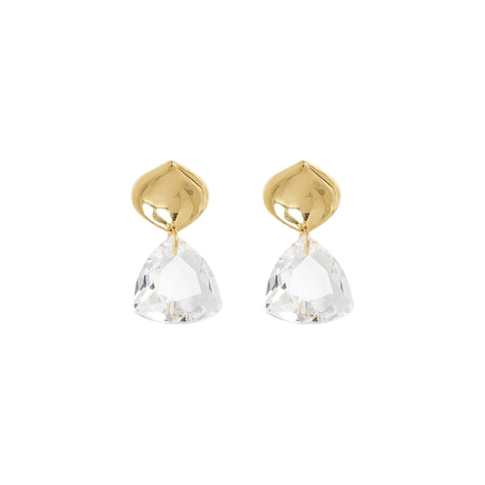CHAN LUU Emmanuelle Drop Earrings Crystal & Gold