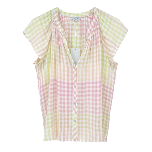 RAILS Alena SS Button Down in Lemon Raspberry S