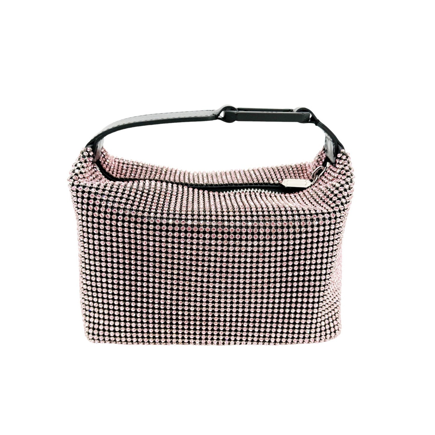 EERA Moon Bag Crystal Mesh Pink | Black Snap Hook