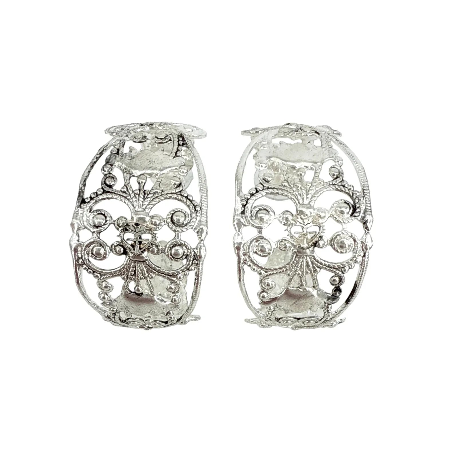 VIRGINS SAINTS & ANGELS VSA Antigua Wide Hoop Post Earrings in Silver - flyKAMP