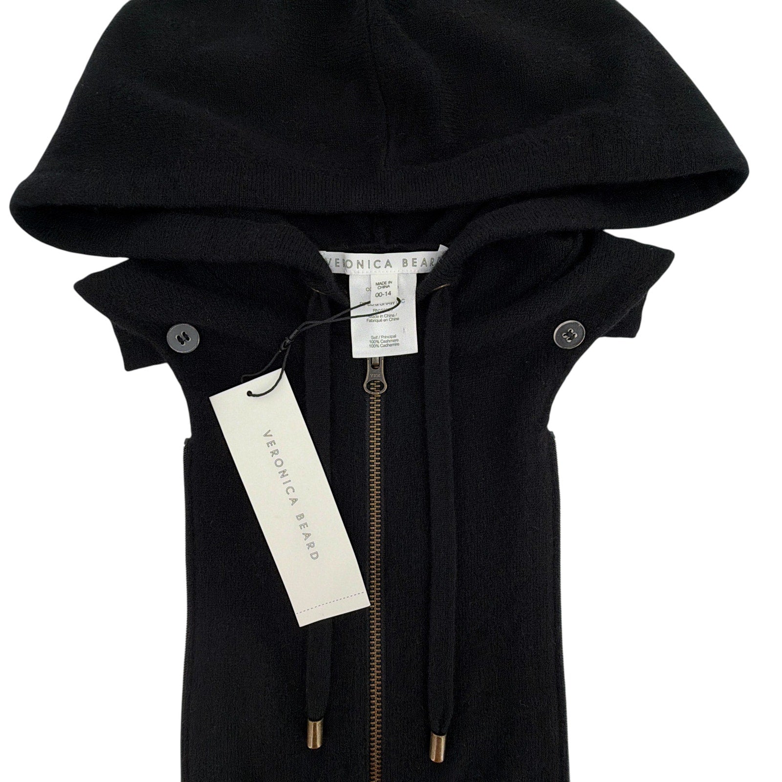 VERONICA BEARD Cashmere Hoodie Dickey in Black Veronica Beard