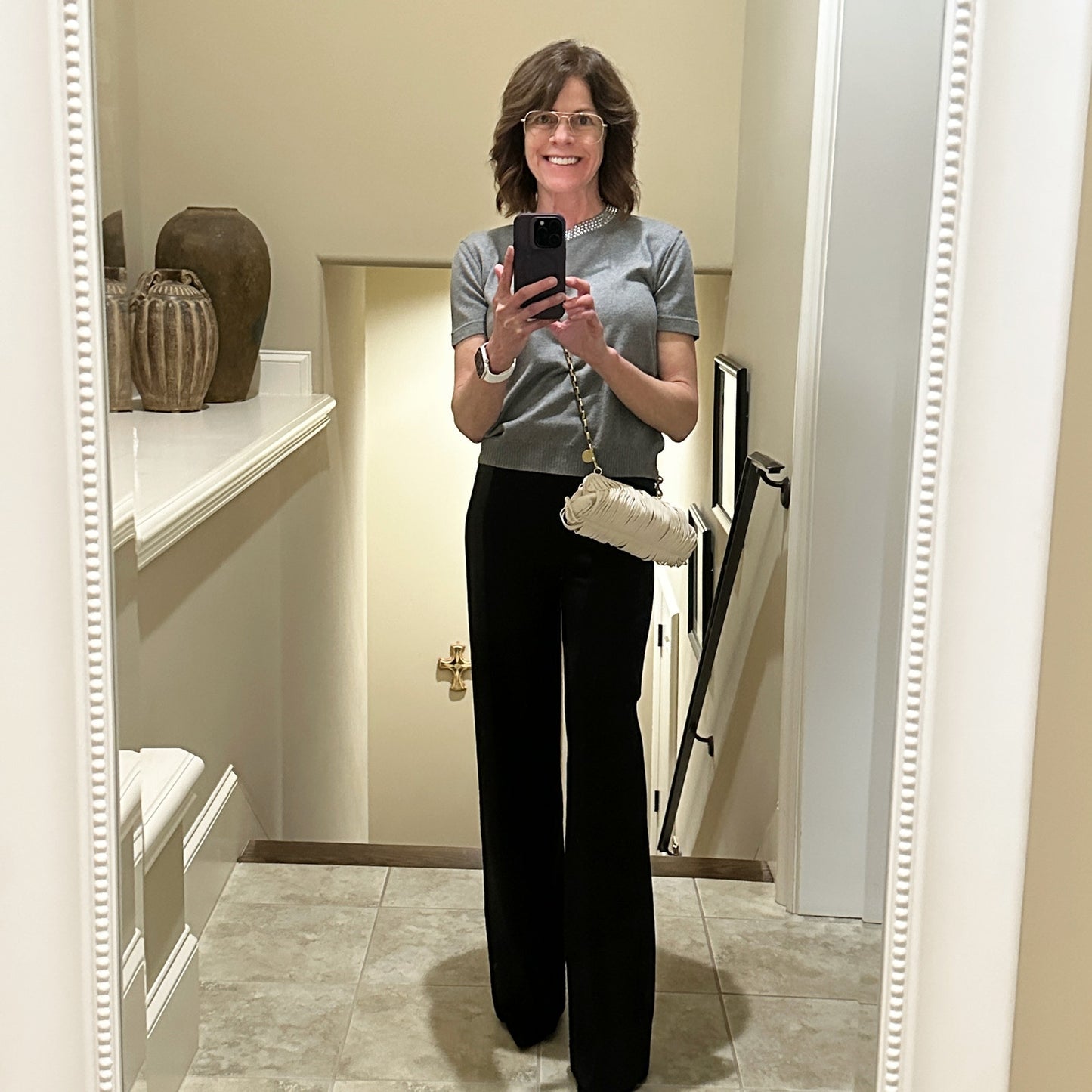 CLARE V. Fran Fran Bag in Cream