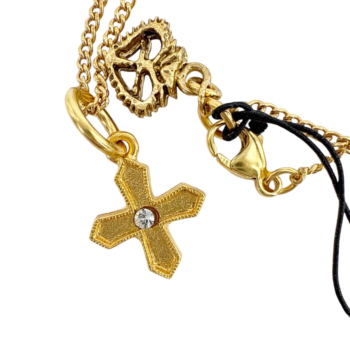 VIRGINS SAINTS & ANGELS VSA Peace Cross Charm Necklace in Gold