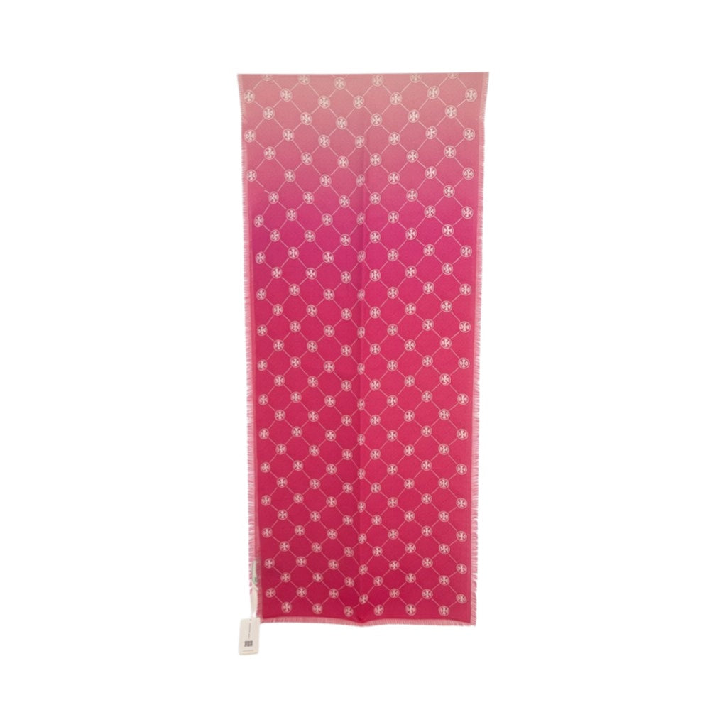 TORY BURCH T Monogram Oblong Scarf in Pink Tory Burch