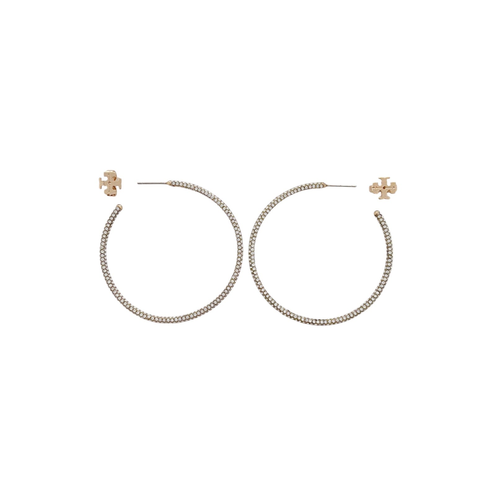 TORY BURCH Pavé Hoop Earrings Tory Burch