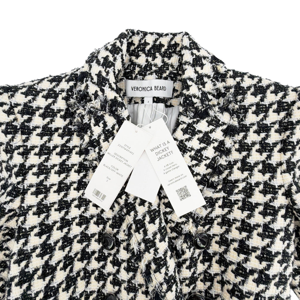 VERONICA BEARD Miller Dickey Jacket in Black & Off-White Houndstooth 2 Veronica Beard