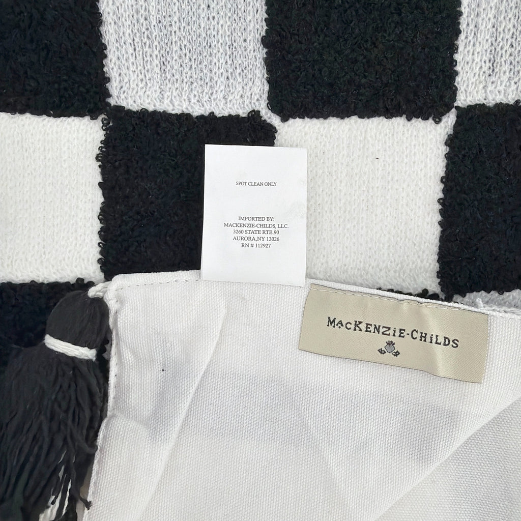 MACKENZIE-CHILDS Black Checks and Stripes Table Runner Mackenzie-Childs