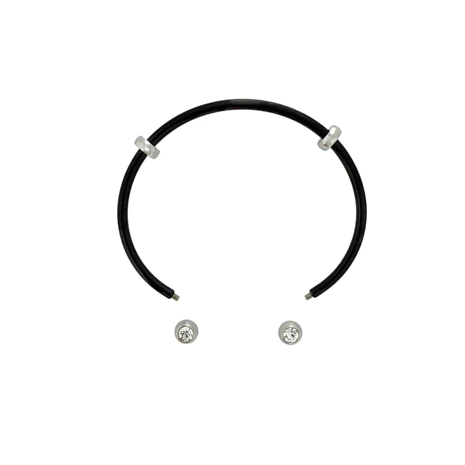 ALEX+ANI Bezel Stone Enamel Cuff in Black - flyKAMP