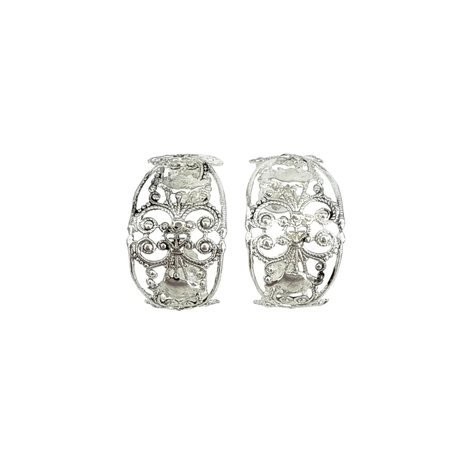 VIRGINS SAINTS & ANGELS VSA Antigua Wide Hoop Post Earrings in Silver - flyKAMP