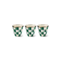 MACKENZIE-CHILDS Herb Pots in Emerald Check Set of 3 Mackenzie-Childs