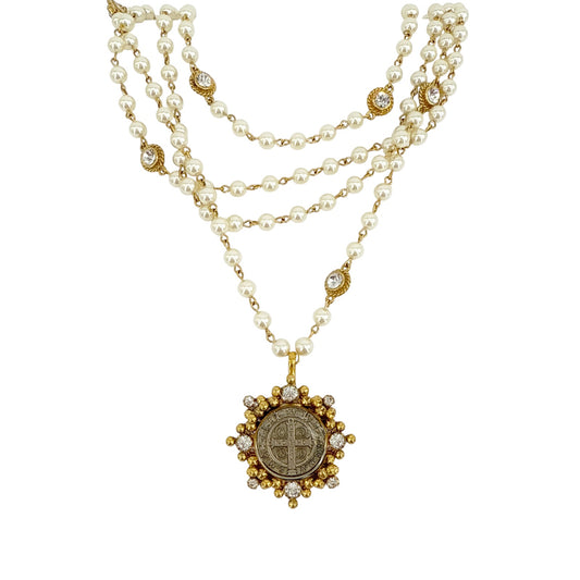 VIRGINS SAINTS & ANGELS VSA Magdalena Pearl Cream Cloister San Benito Medallion