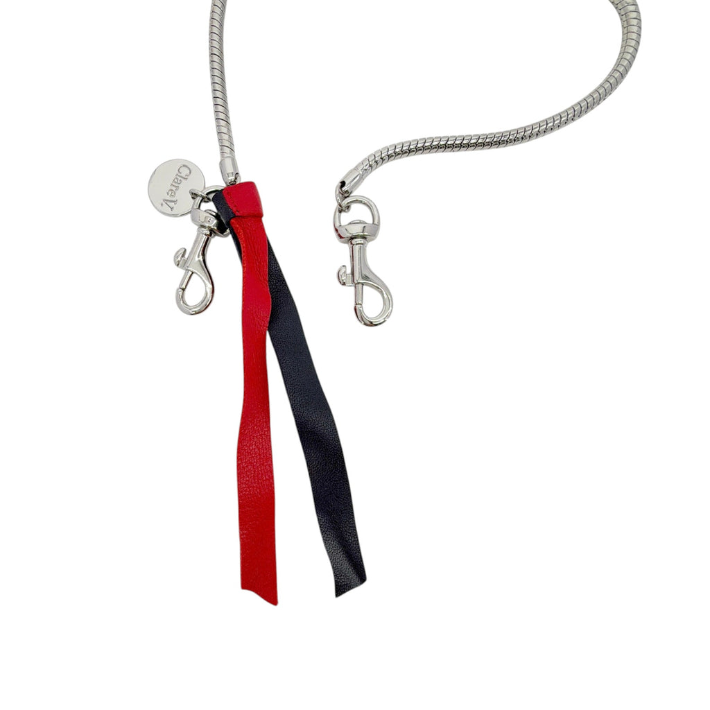CLARE V. Snake Chain Crossbody Strap in Silver Clare V.