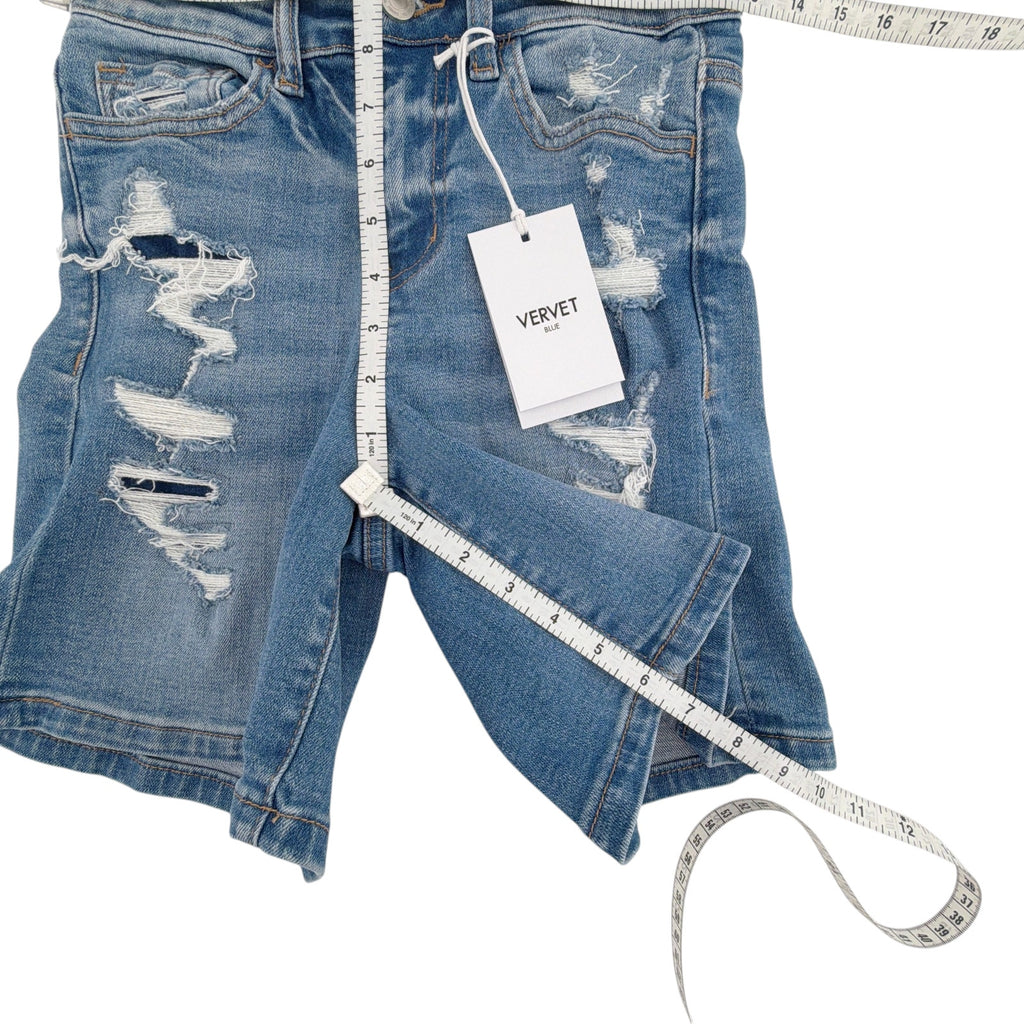 VERVET by Flying Monkey High Rise Double Cuff Shorts in Exactly Like You XS Vervet