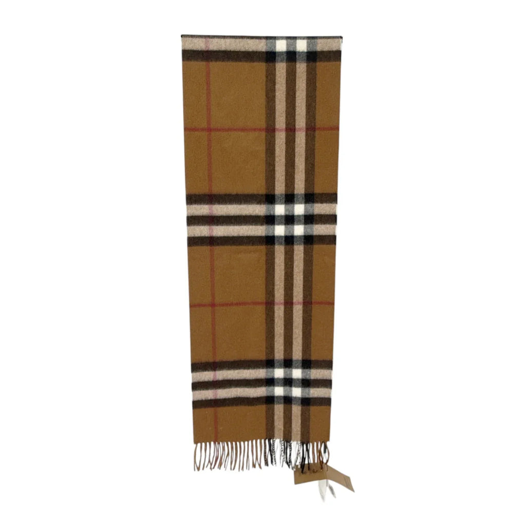 BURBERRY Giant Check Cashmere Scarf in Birch Brown - flyKAMP