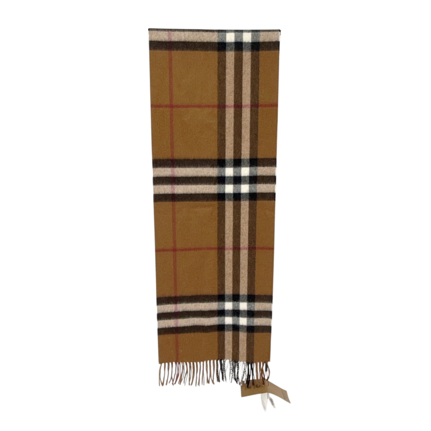 BURBERRY Giant Check Cashmere Scarf in Birch Brown