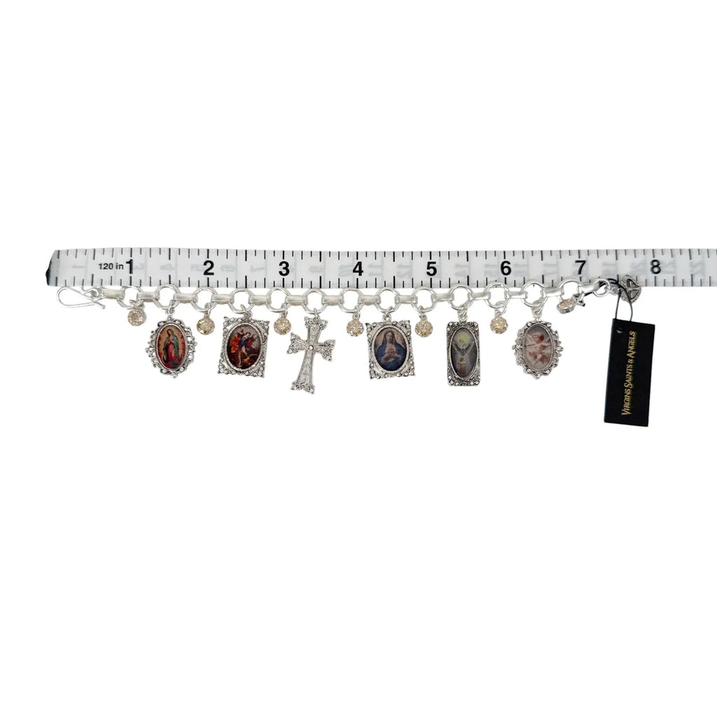 VIRGINS SAINTS & ANGELS VSA Retablo Framed Charm Bracelet Silver - flyKAMP