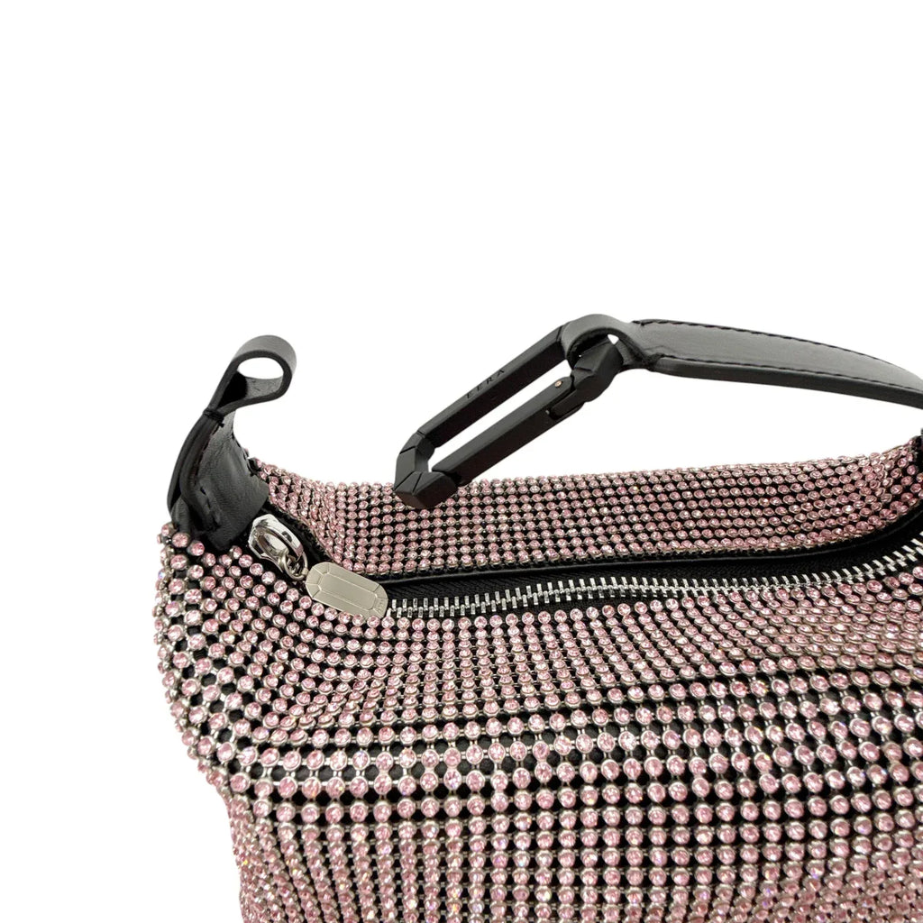 EERA Moon Bag Crystal Mesh Pink | Black Snap Hook - flyKAMP