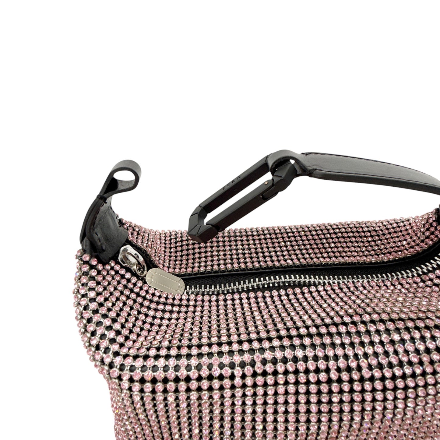 EERA Moon Bag Crystal Mesh Pink | Black Snap Hook