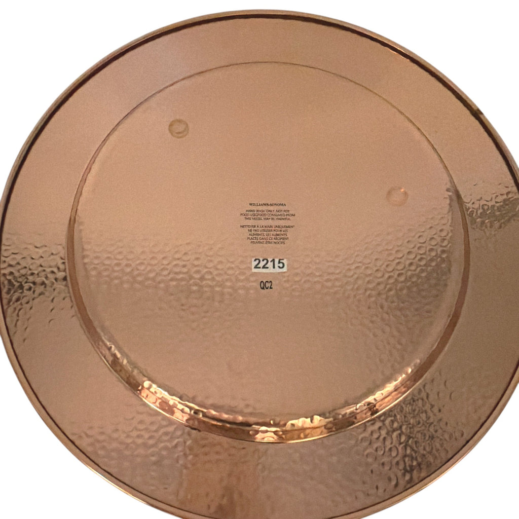 WILLIAMS-SONOMA Hammered Copper Charger Plates Set 2 of 4 Williams-Sonoma