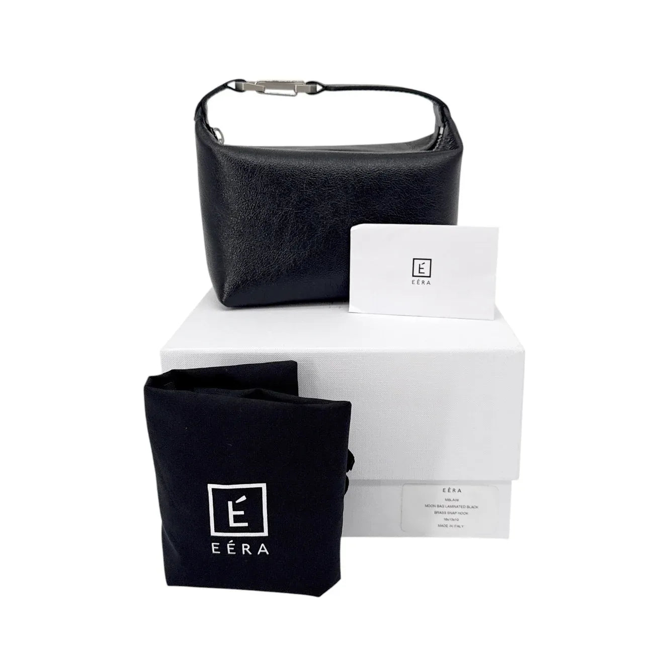 EERA Moon Bag Laminated Leather in Black - flyKAMP
