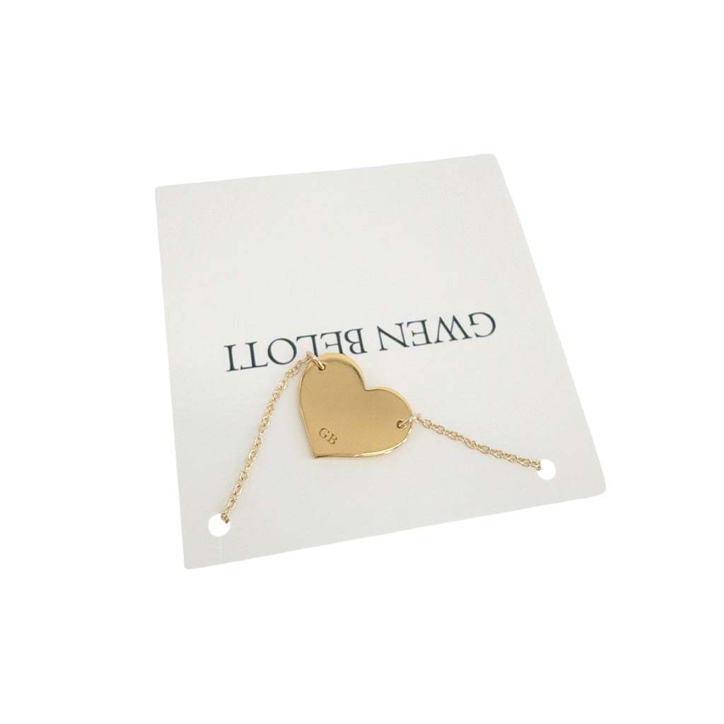 GWEN BELOTI Heart Stripe Pendant Necklace Gwen Beloti