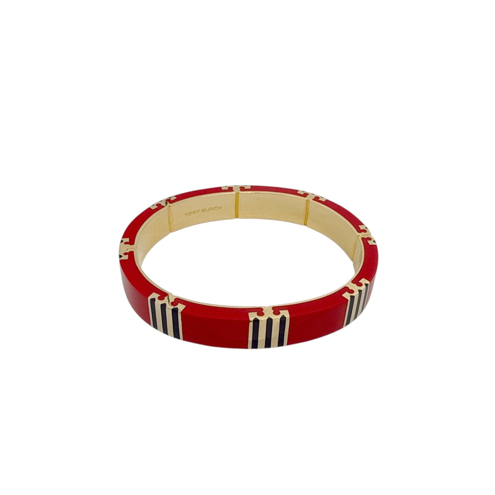 TORY BURCH Icon Enamel Bracelet in Tory Gold / Red / Navy Tory Burch