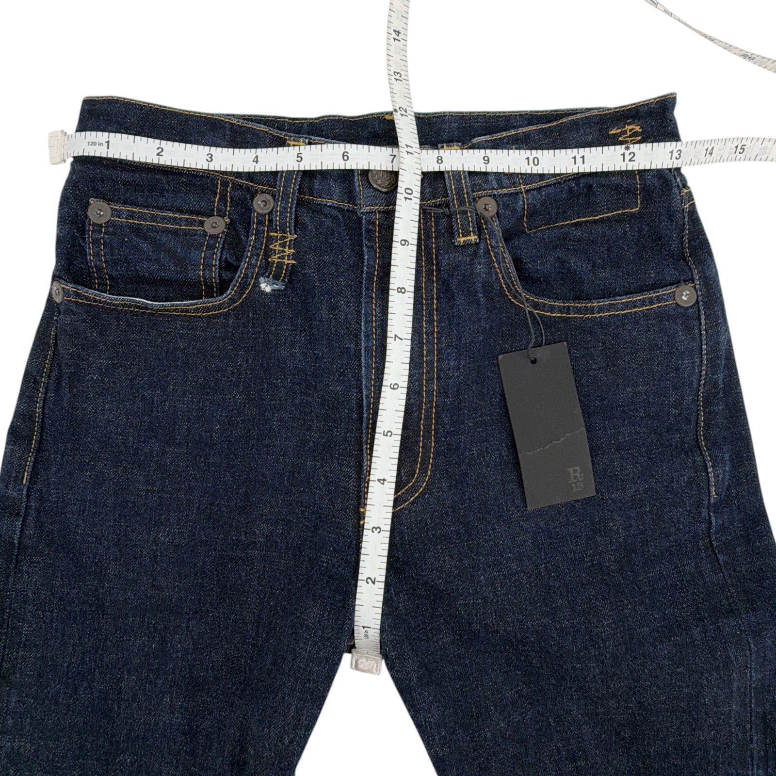 R13 Courtney Slim with Cuff in Indigo Rinse 25 R13