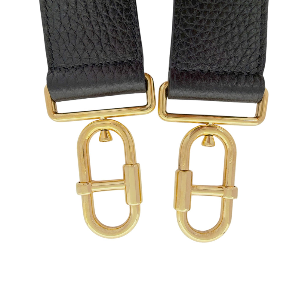 TOM FORD Jennifer Medium Double Strap Bag in Black Grained Leather Tom Ford