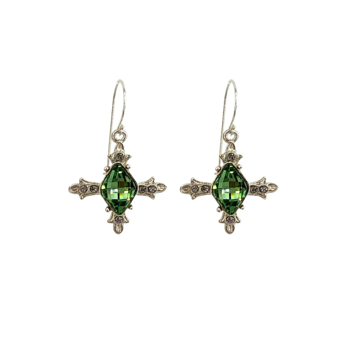 VIRGINS SAINTS & ANGELS VSA Ice Cross Earrings in Silver & Tourmaline - flyKAMP