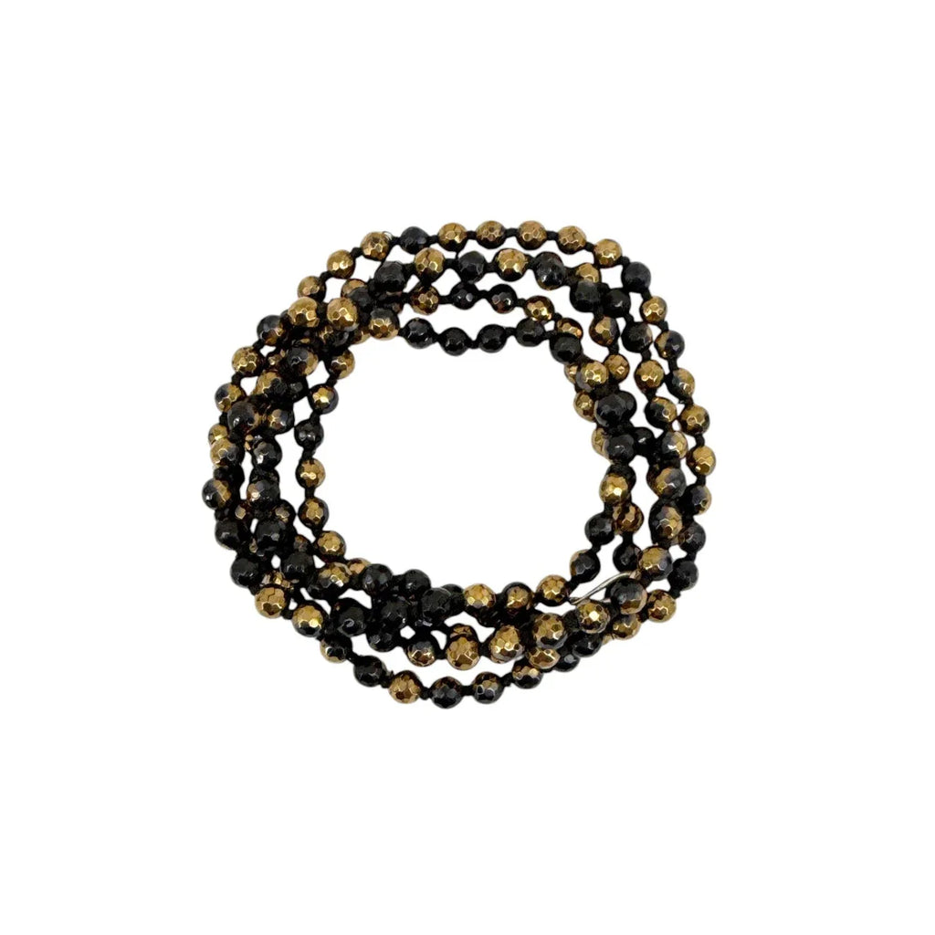 CHAN LUU Semi-Precious Necklace or Wrap Bracelet in Black & Gold - flyKAMP