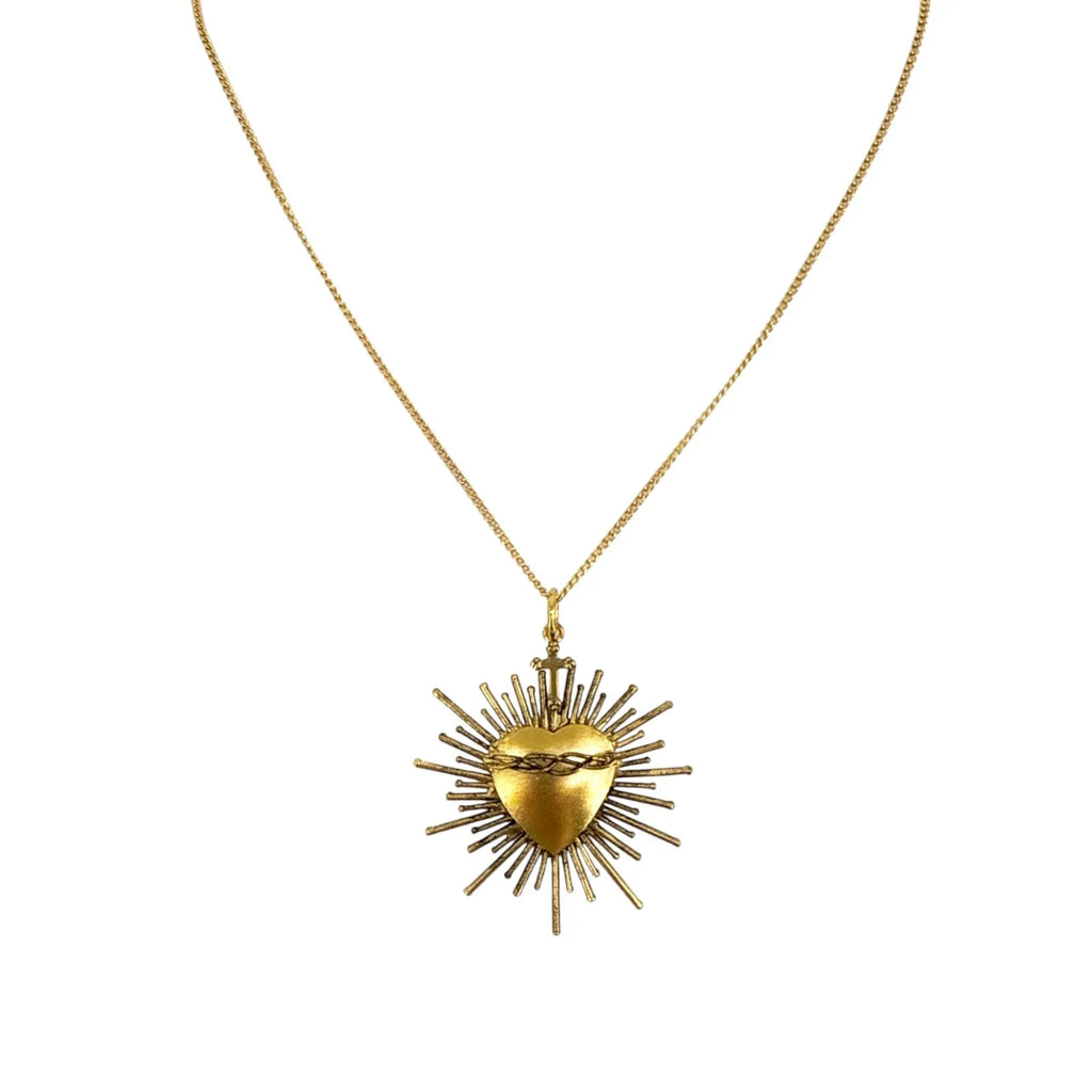 VIRGINS SAINTS & ANGELS VSA Sacred Flame Charm Necklace in Gold 20" - flyKAMP
