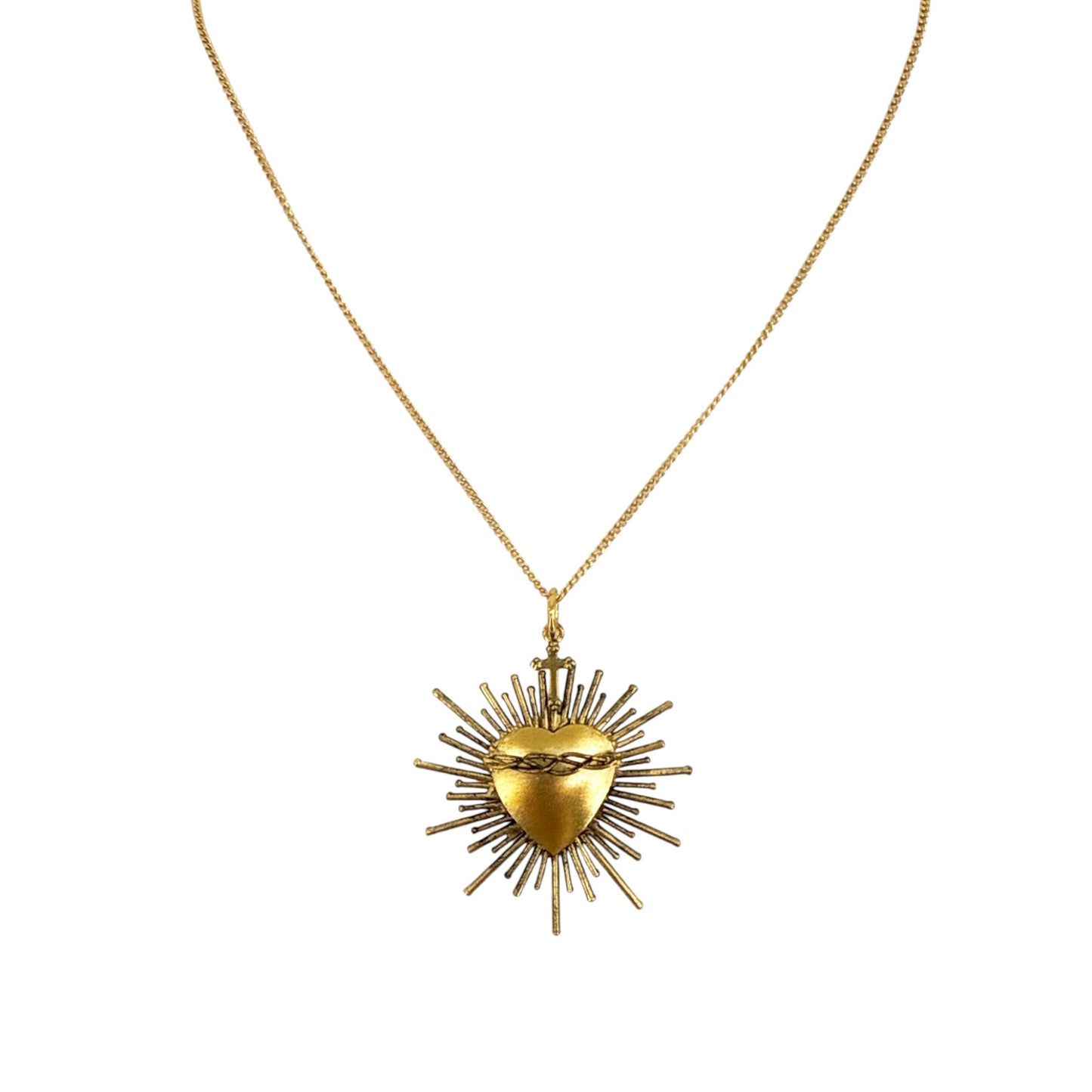 VIRGINS SAINTS & ANGELS VSA Sacred Flame Charm Necklace in Gold 20"