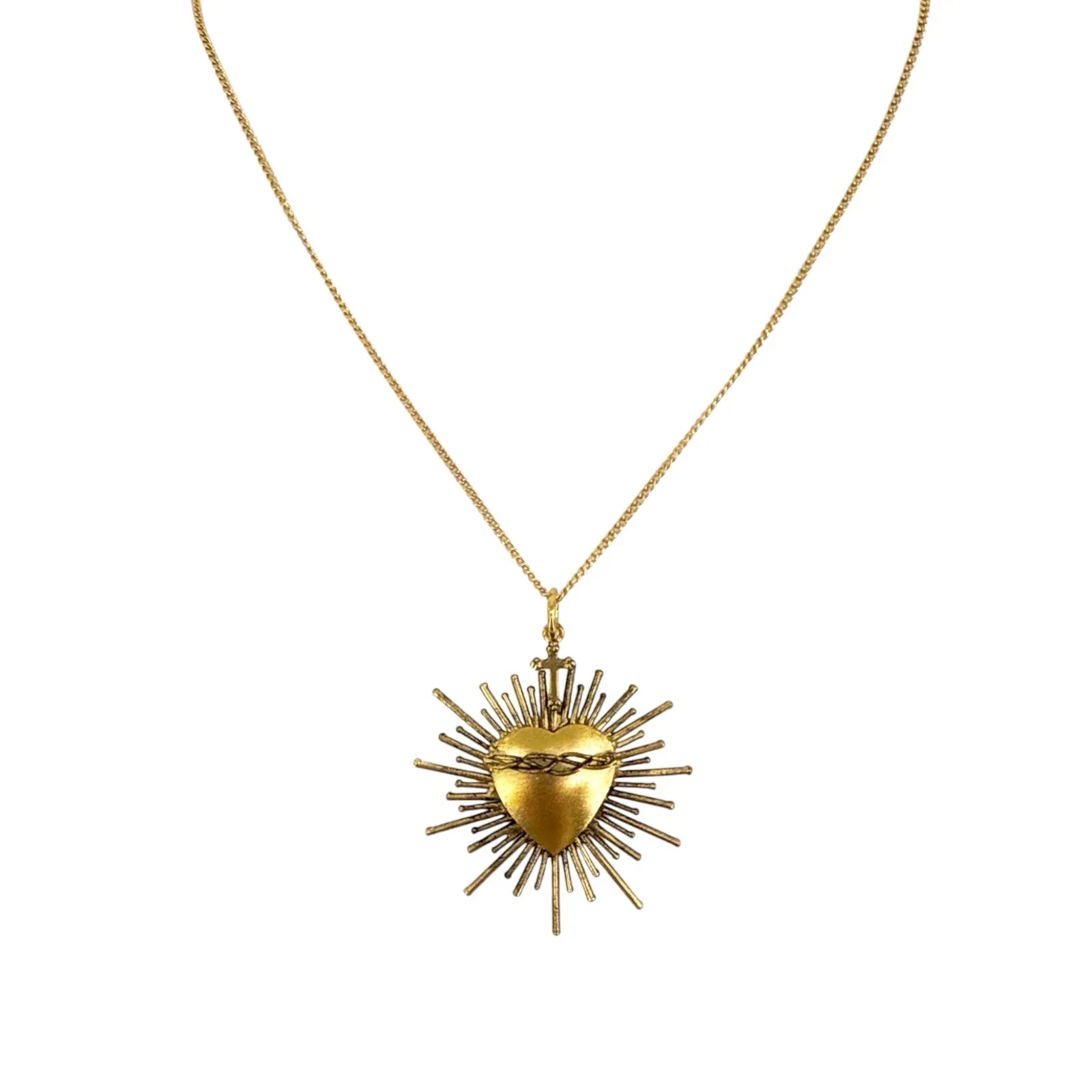 VIRGINS SAINTS & ANGELS VSA Sacred Flame Charm Necklace in Gold 20" - flyKAMP