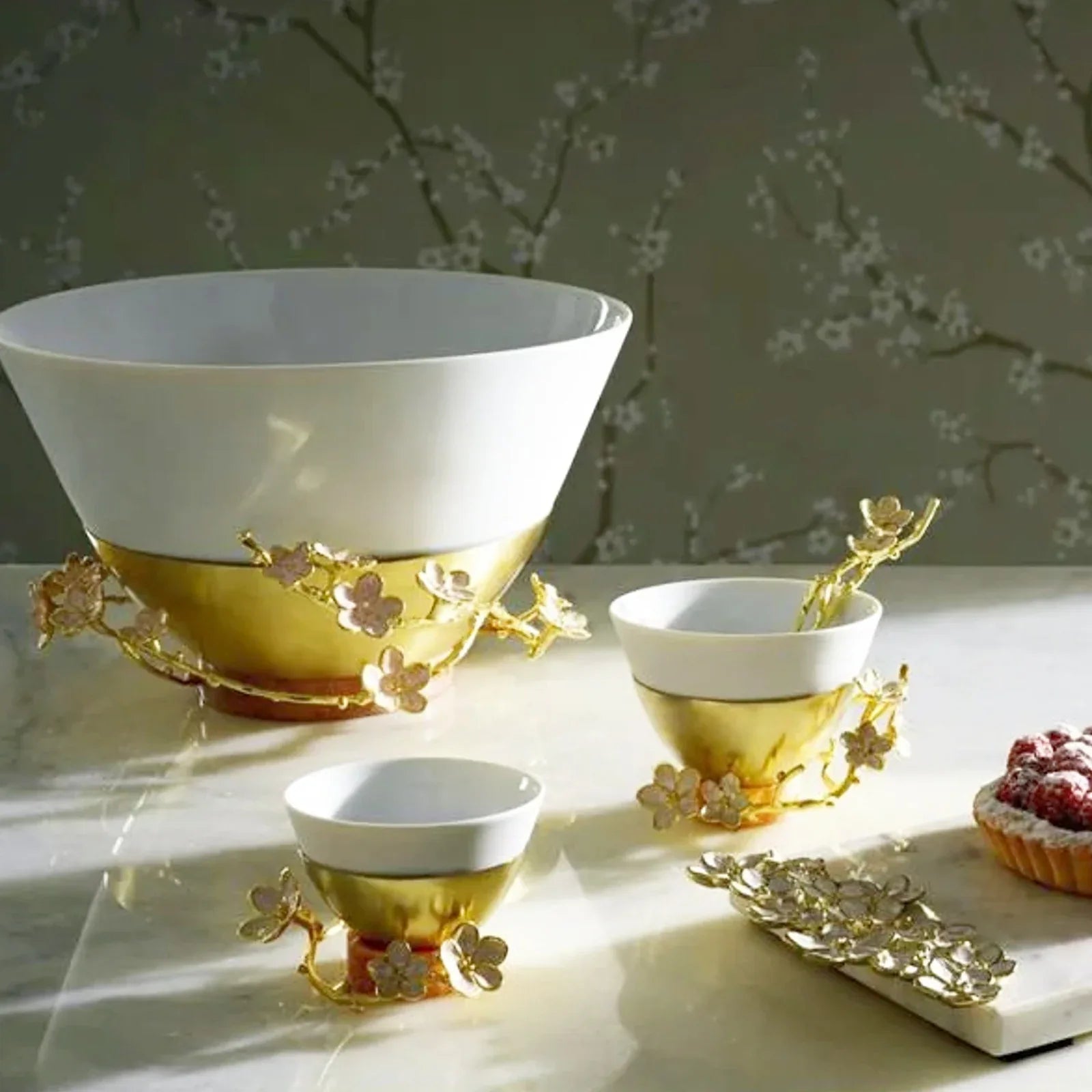 MICHAEL ARAM Cherry Blossom Porcelain Small Bowl with Spoon - flyKAMP
