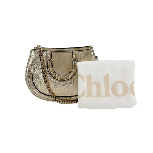 CHLOE Pixie Mini Convertible Belt Bag Metallic Gold - flyKAMP