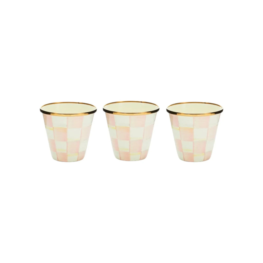 MACKENZIE-CHILDS Herb Pots in Rosy Check Set of 3 - flyKAMP