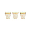 MACKENZIE-CHILDS Herb Pots in Rosy Check Set of 3 - flyKAMP